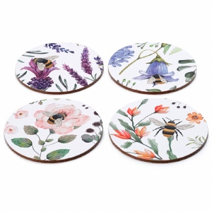 Nectar Meadows Bij Bij Set 4 Onderzetters