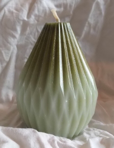 Kegel kaars Groen/Goud