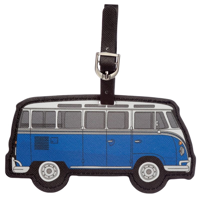 VW T1 Volkswagen Busje  Paspoorthouder en Kofferlabel Blauw