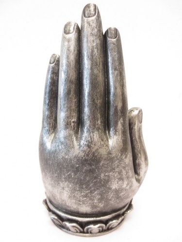 Wierookhouder Boeddha met hand Zilver