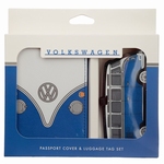 VW T1 Volkswagen Busje  Paspoorthouder en Kofferlabel Blauw